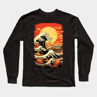 "Ukishiro: Infinity of Waves and Sunset" Long Sleeve T-Shirt